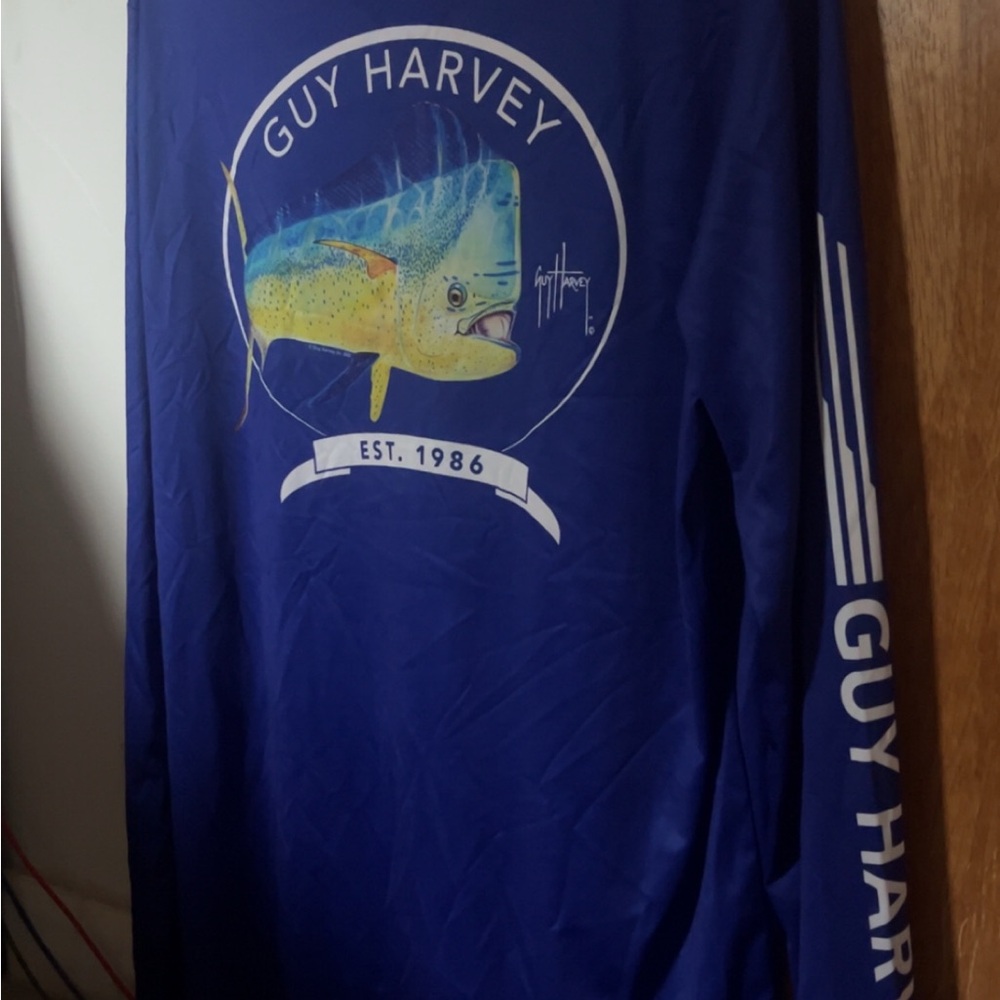 Guy Harvey Royal Blue Graphic Long Sleeve - Picture 2 of 2
